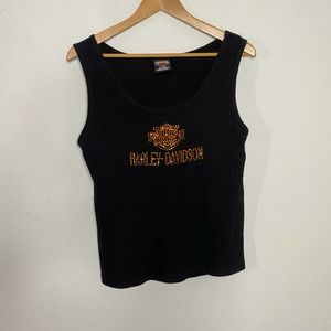 Harley-Davidson Black Tank Top with Orange Logo